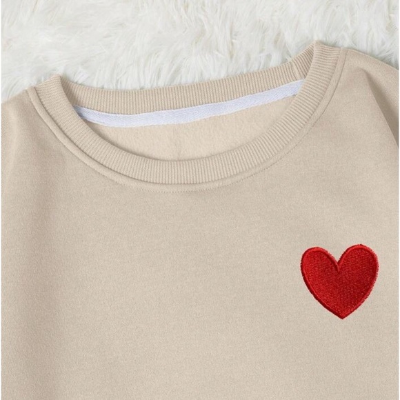 Heart Print Thermal Lined Sweatshirt women different size - Picture 2 of 7